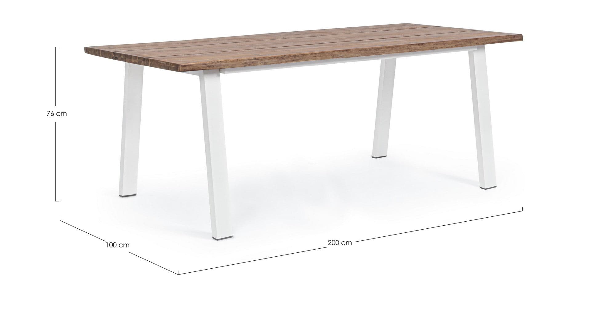 Tavolo fisso "Oslo" in legno di Acacia con piedi in metallo da giardino in Tavoli standard Decor Space - Altamura, commercioVirtuoso.it