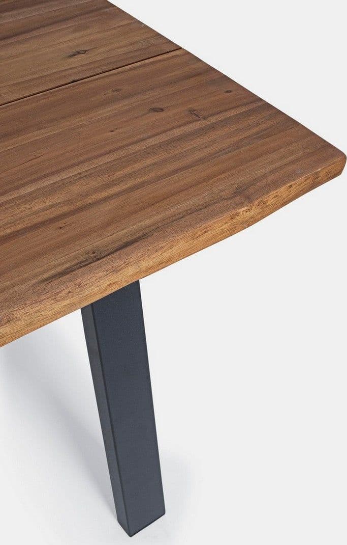 Tavolo fisso "Oslo" in legno di Acacia con piedi in metallo da giardino - 27