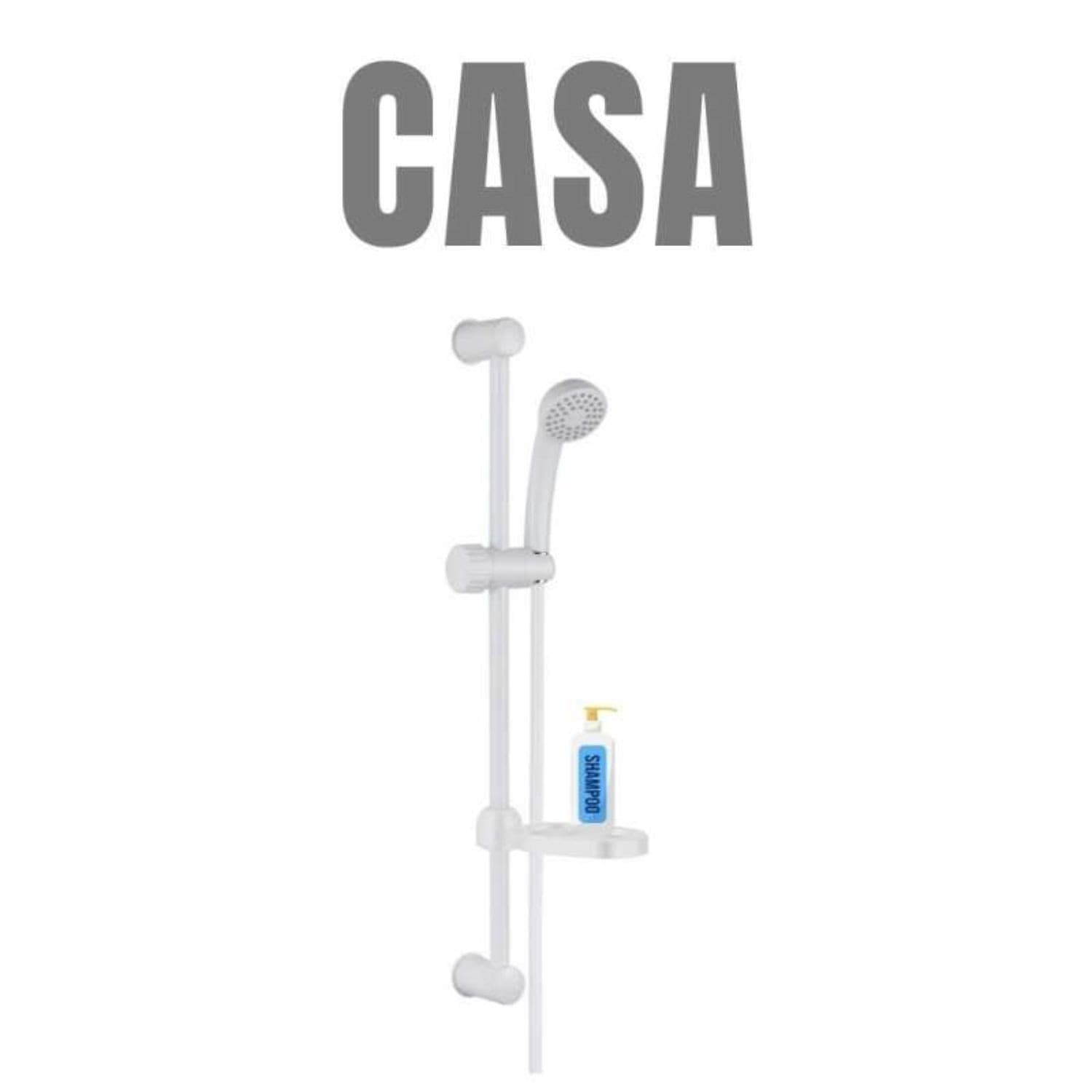 Saliscendi in abs bianco blush con doccetta e portasapone par campeggio nautica giardino - 11