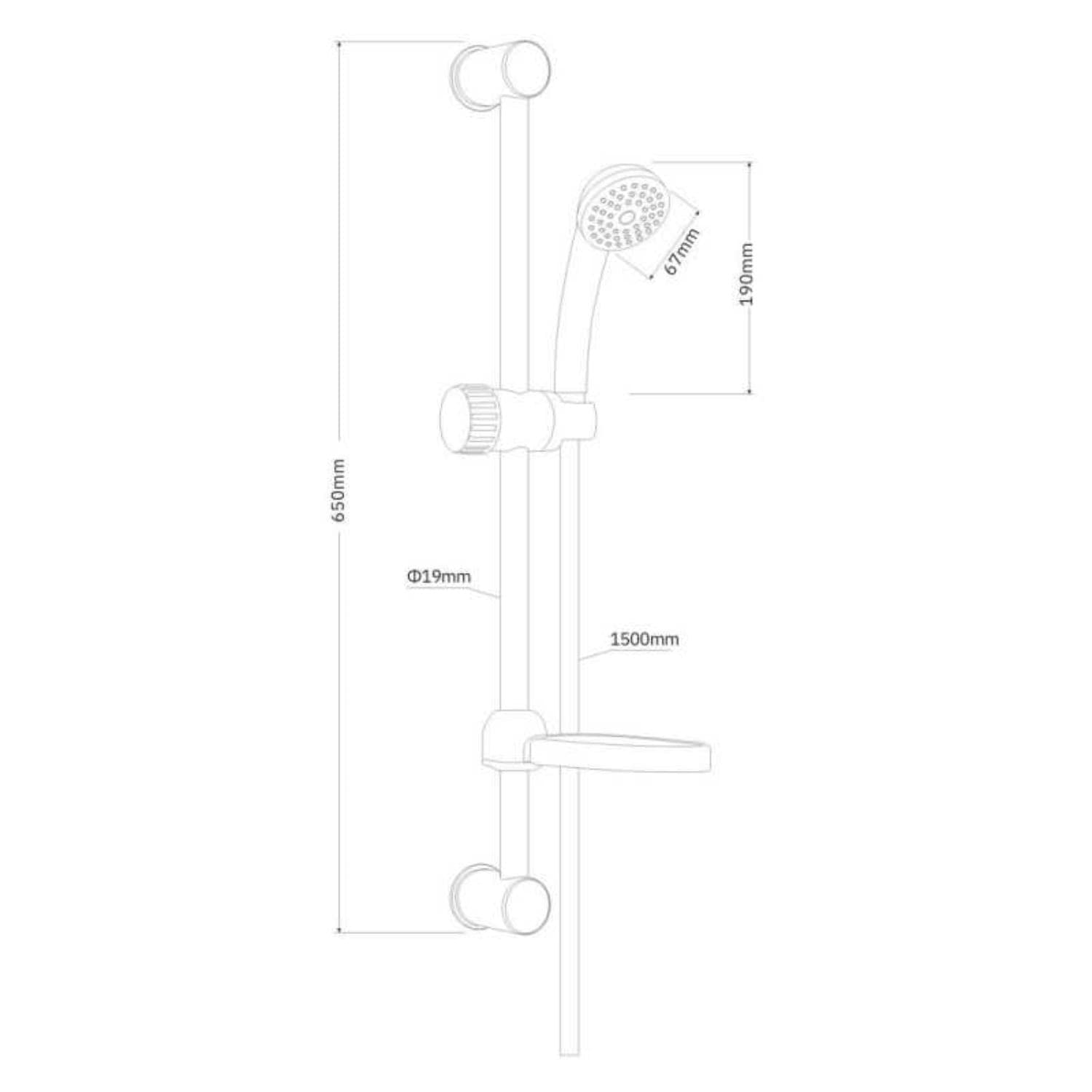 Saliscendi in abs bianco blush con doccetta e portasapone par campeggio nautica giardino - 12