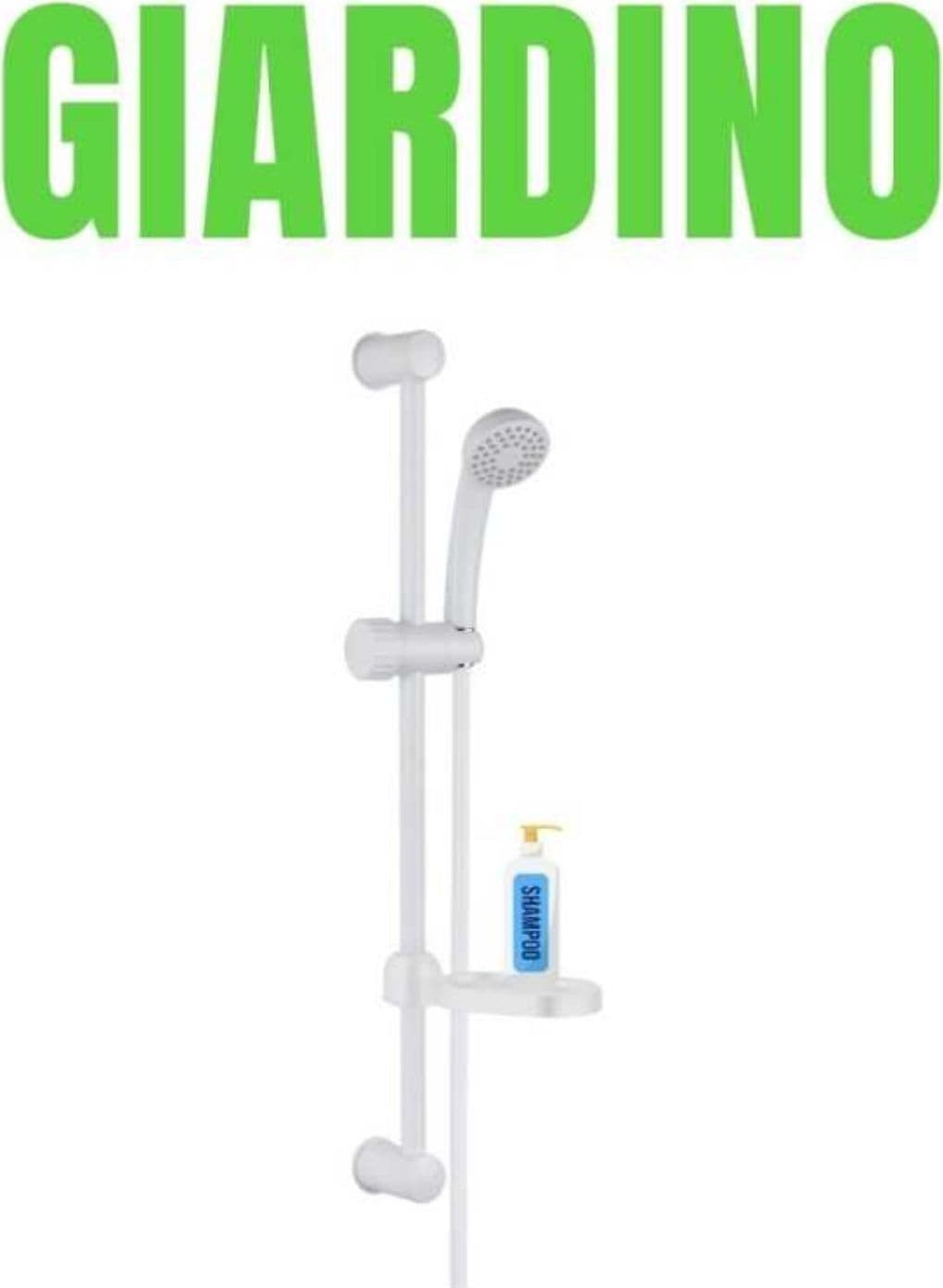 Saliscendi in abs bianco blush con doccetta e portasapone par campeggio nautica giardino - 10