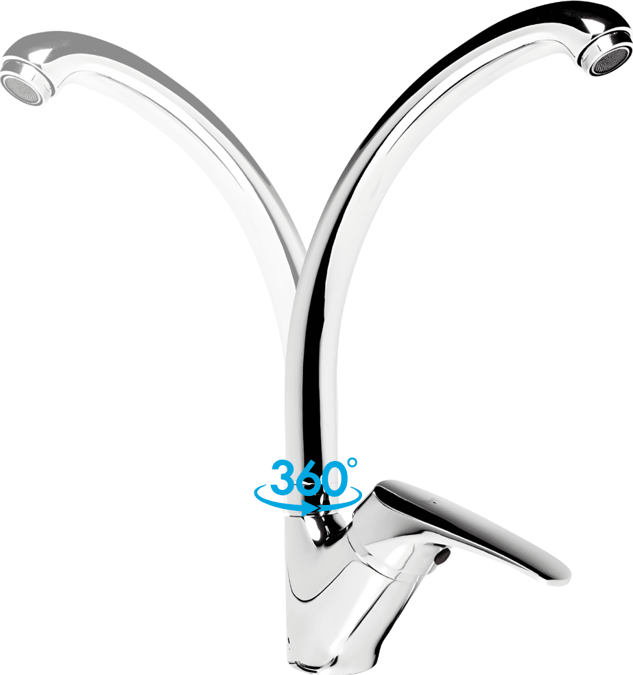 Miscelatore Monoforo Ottone Cucina Lisbona Allungato Erogazione Orientabile - 4