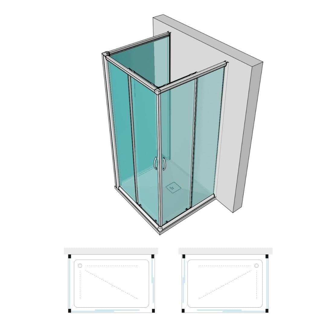 Ogomondo Parete Fissa Laterale Per Box Doccia Corner Due Ante - 29