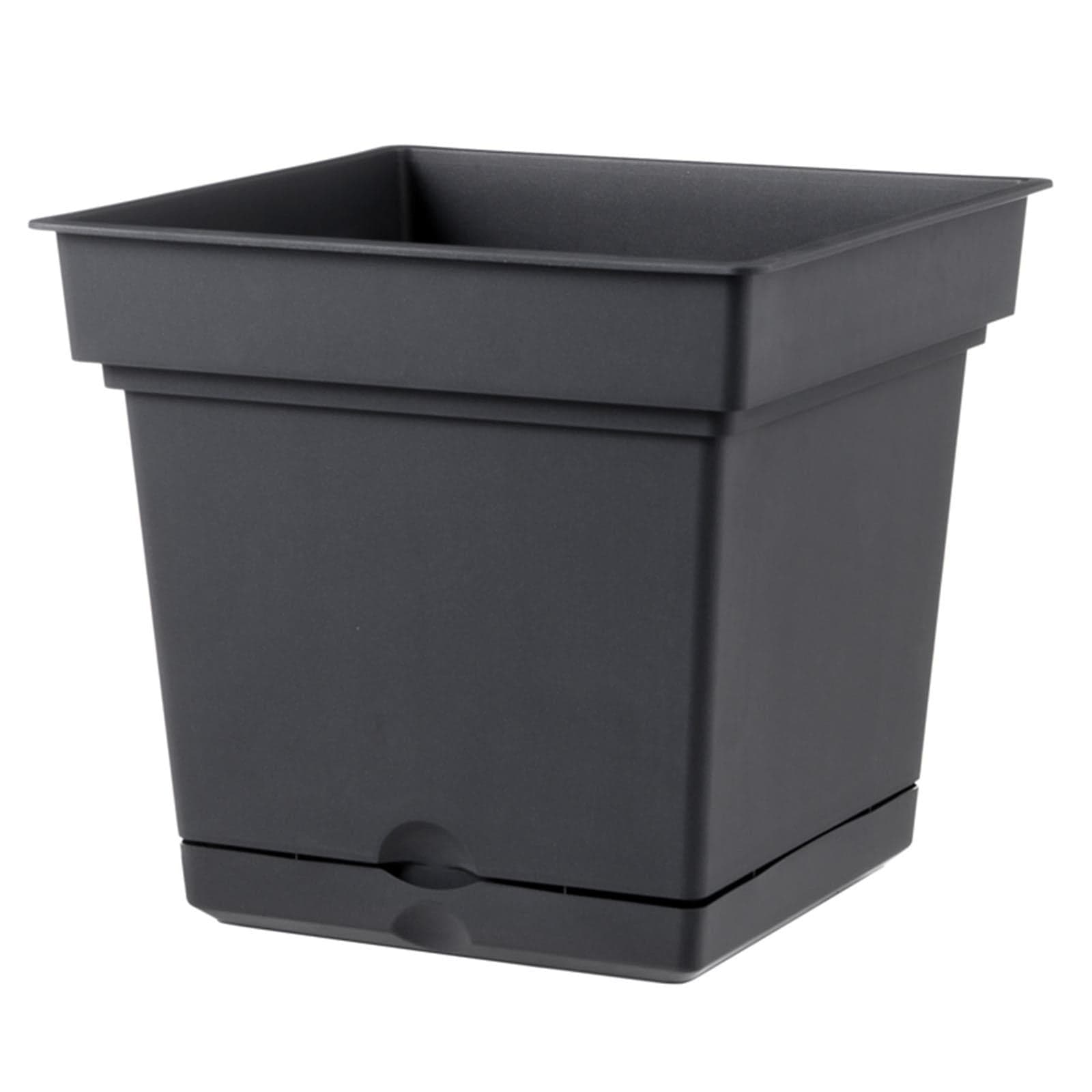 VASO QUADRATO QUADRO CON SOTTOVASO in resina COLORATI da esterno e giardino FIORI PIANTE PIANTA STILL (VASO 40 CM - ANT...