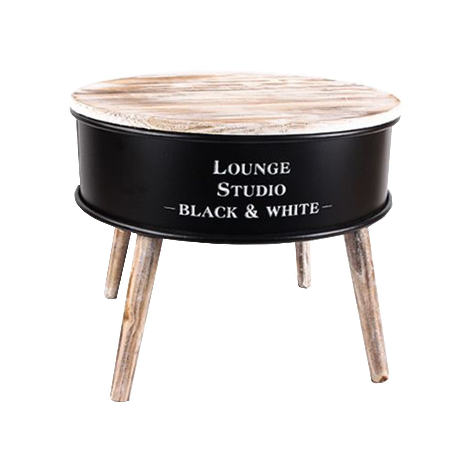 Tavolino "Lounge Bar" in metallo laccato con piano in legno apribile h 41 cm in Console e tavoli da divano Decor Space - Altamura, commercioVirtuoso.it