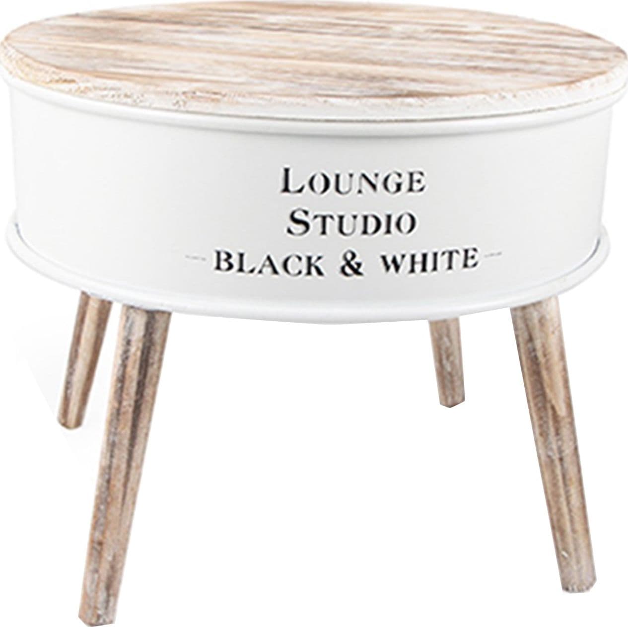 Tavolino "Lounge Bar" in metallo laccato con piano in legno apribile h 41 cm in Console e tavoli da divano Decor Space - Altamura, commercioVirtuoso.it