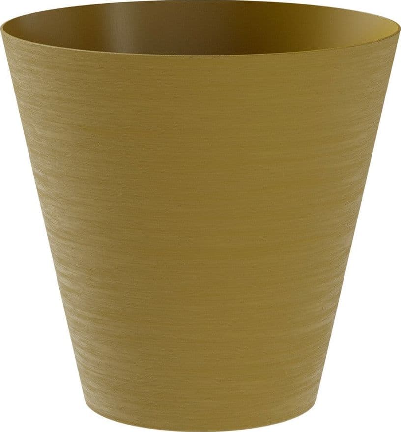 Vaso tondo "Estoril con riserva d'acqua" da esterno e giardino fiori e piante – 16 cm, Ocra – Teraplast – pianta