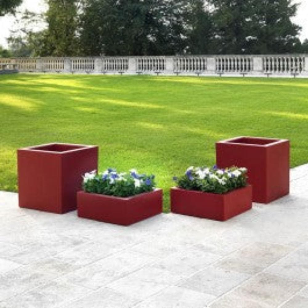 Vaso Moderno "Cubo Schio Basso" Essential in plastica da giardino per fiori e piante in Vasi tradizionali Decor Space - Altamura, commercioVirtuoso.it