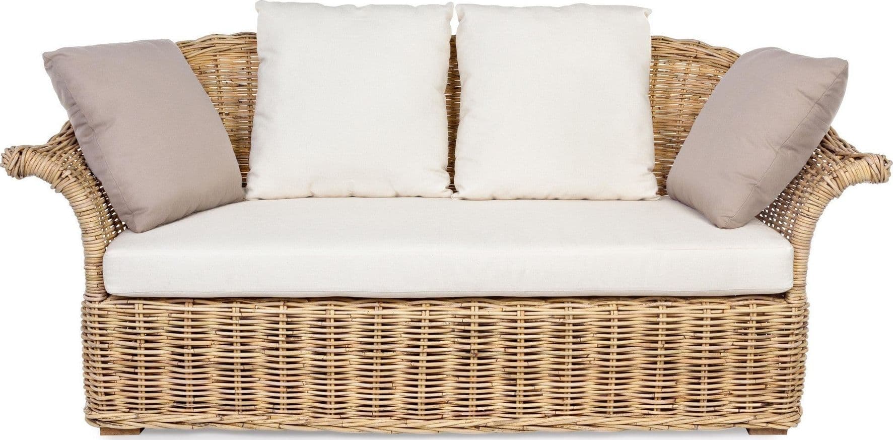 Divano "Pamplona" a due posti, struttura in rattan, per esterno, cuscini seduta e schienale sfoderabili Giardino e giardinaggio/Arredamento da giardino e accessori/Divani Decor Space - Altamura, Commerciovirtuoso.it