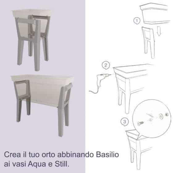 Supporto per vasi ''Basilio Elements'' in alluminio in Balconiere Decor Space - Altamura, commercioVirtuoso.it