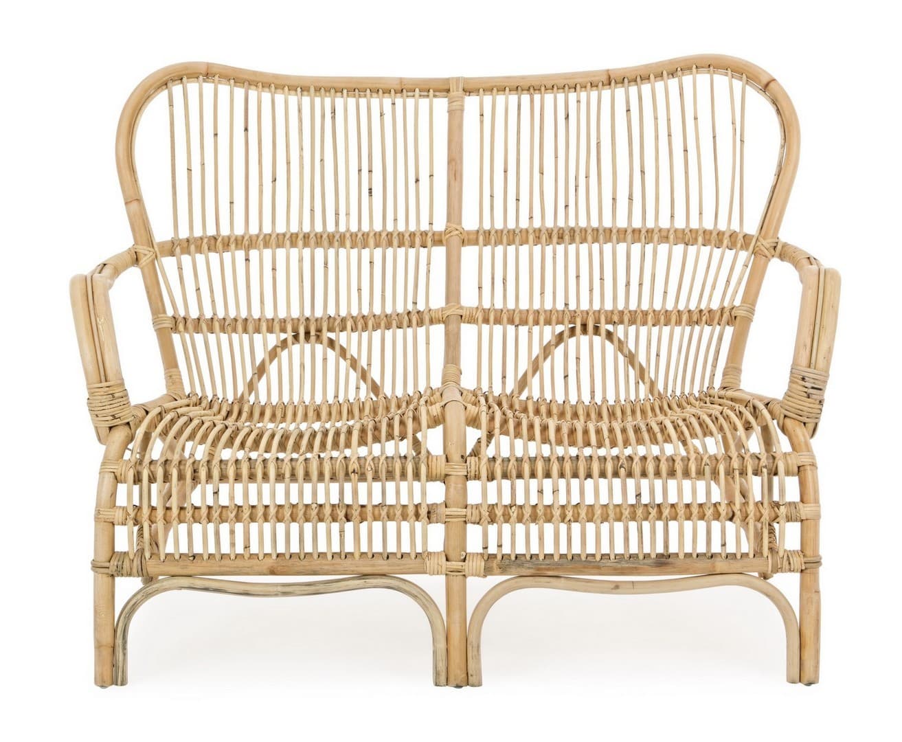 Divano "Clarita" a due posti, struttura in rattan e fibre naturali, per esterno in Divani Decor Space - Altamura, commercioVirtuoso.it