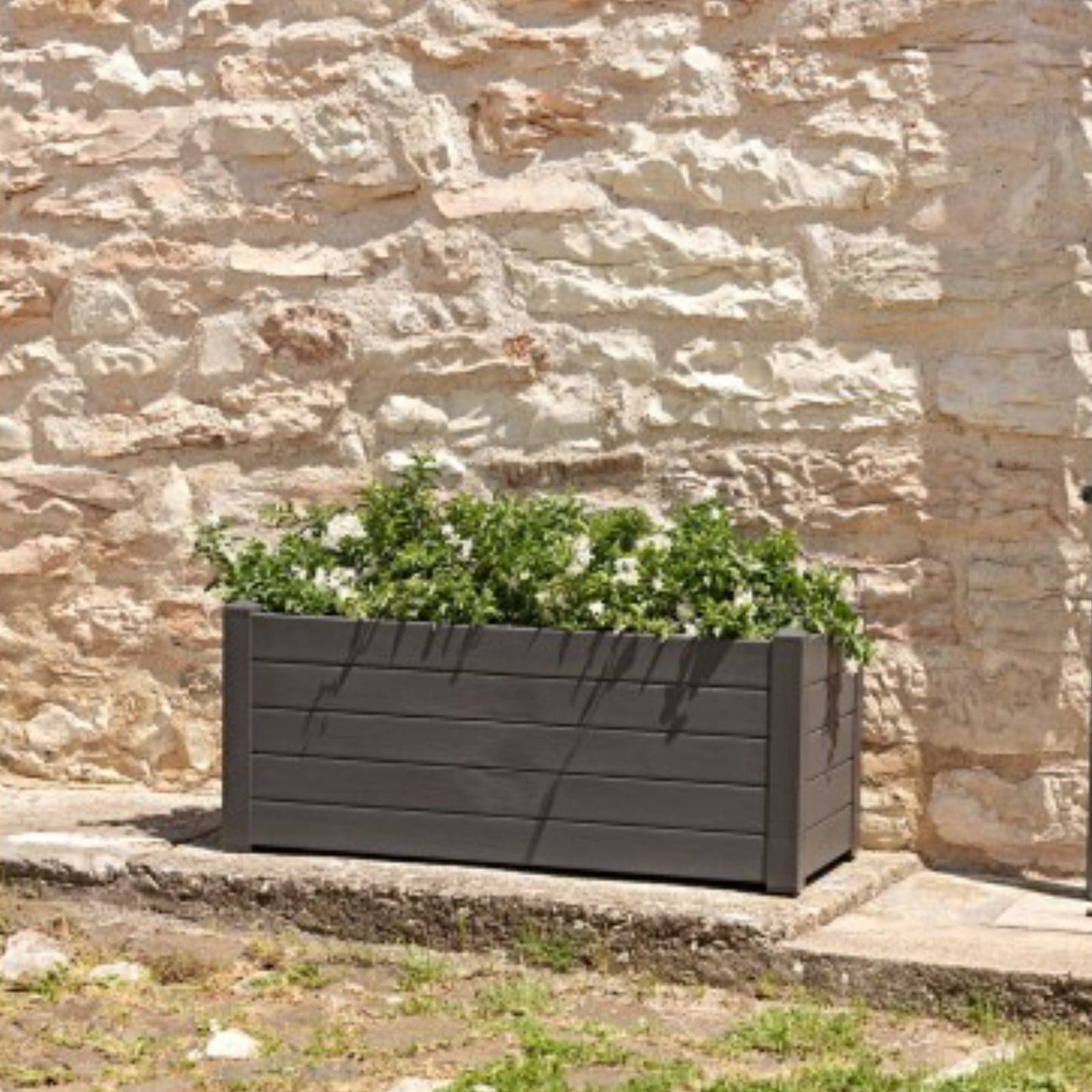Vaso rettangolare "Trama 002" In plastica da esterno e giardino per fiori e piante in Vasi tradizionali Decor Space - Altamura, commercioVirtuoso.it
