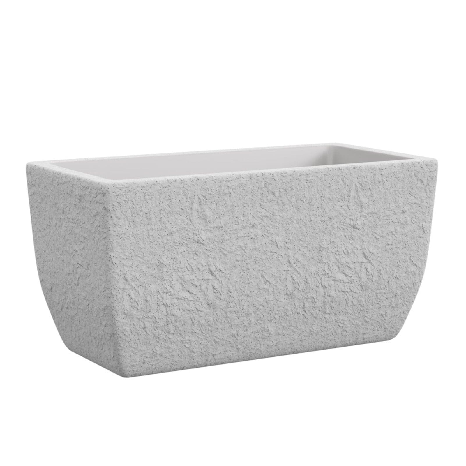 Vaso rettangolare effetto pietra "Petram" in plastica da esterno per piante e fiori in Vasi tradizionali Decor Space - Altamura, commercioVirtuoso.it