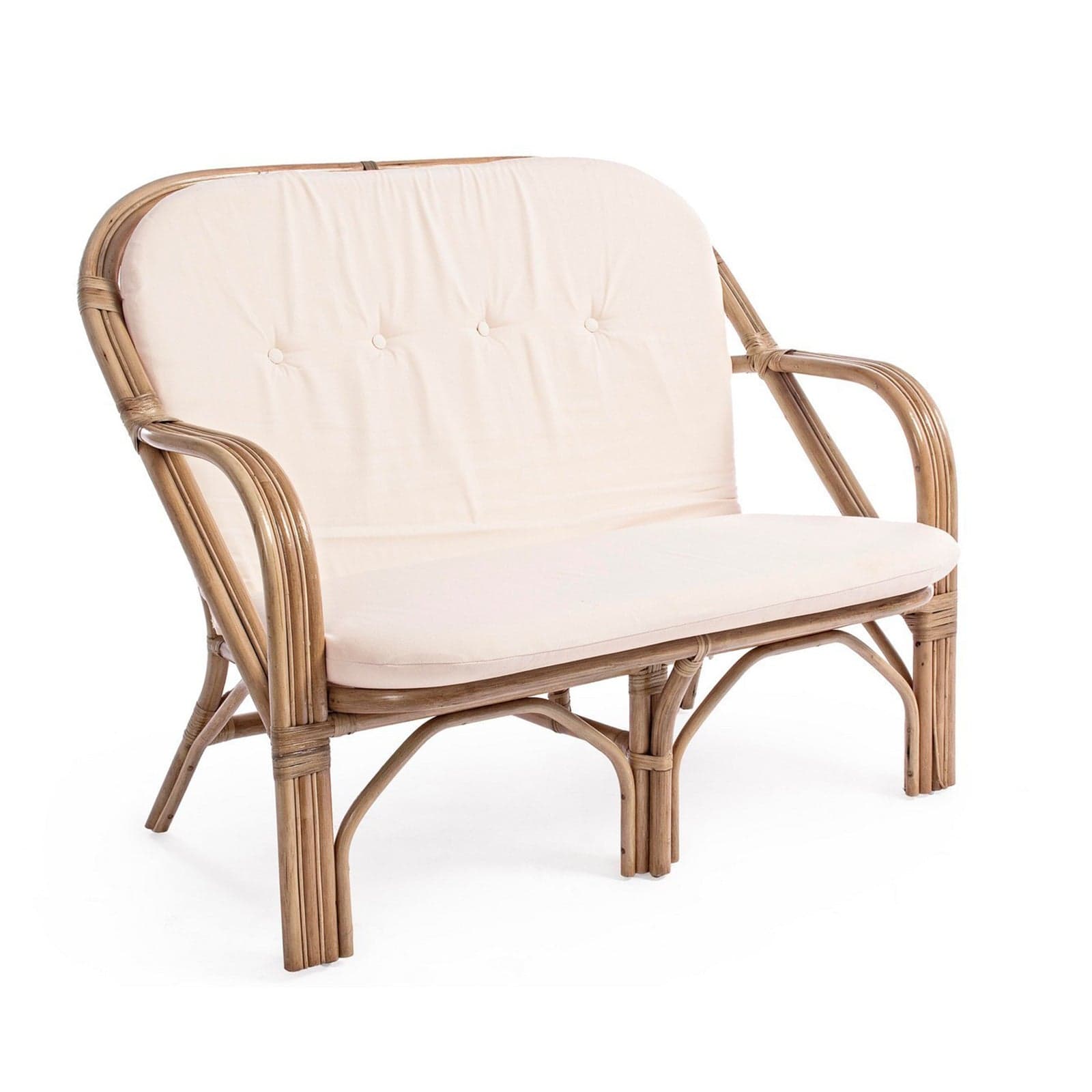 Divano "Golf" con cuscini sfoderabili in poliestere, struttura in rattan, per esterno in Divani Decor Space - Altamura, commercioVirtuoso.it