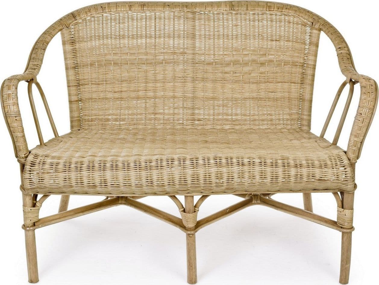 Divano "Ines" a due posti, struttura in rattan, intreccio in midollino, per esterno in Divani Decor Space - Altamura, commercioVirtuoso.it