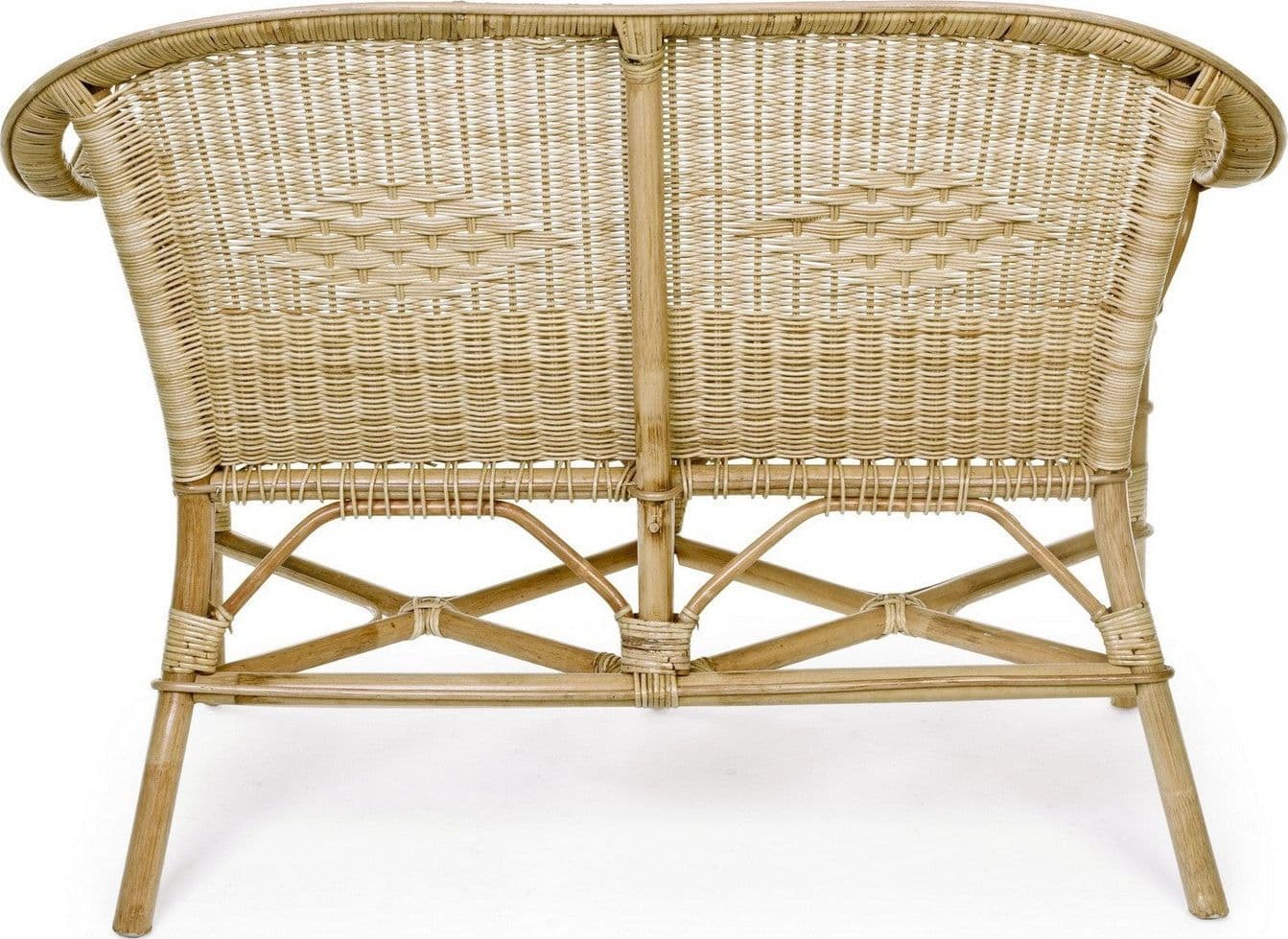 Divano "Ines" a due posti, struttura in rattan, intreccio in midollino, per esterno in Divani Decor Space - Altamura, commercioVirtuoso.it