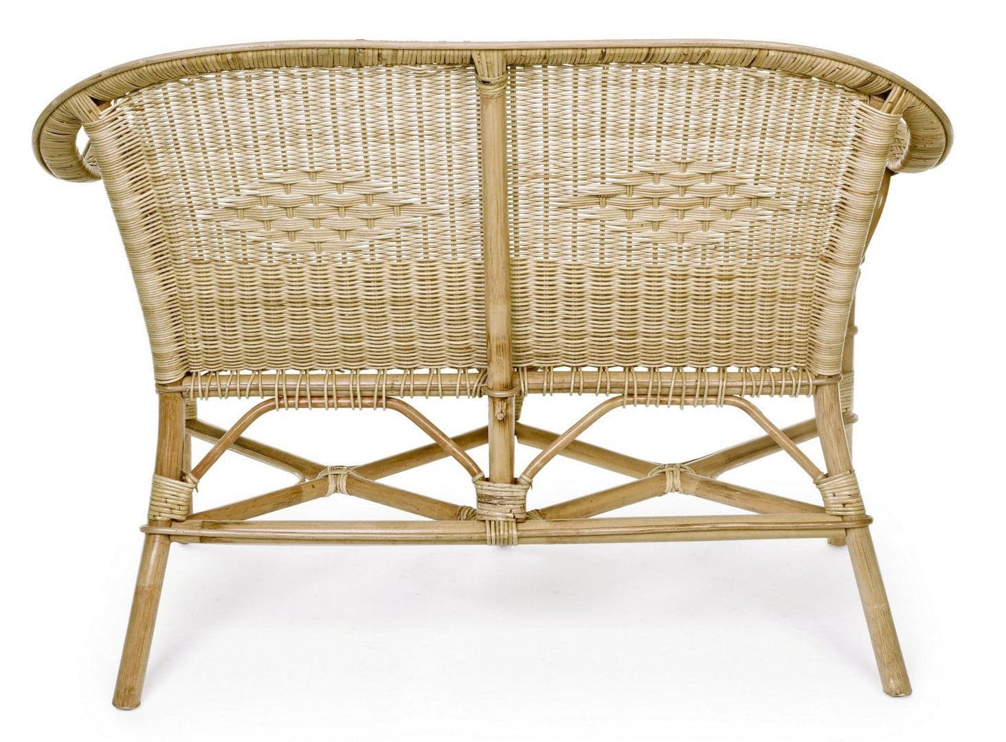 Divano "Ines" a due posti, struttura in rattan, intreccio in midollino, per esterno in Divani Decor Space - Altamura, commercioVirtuoso.it