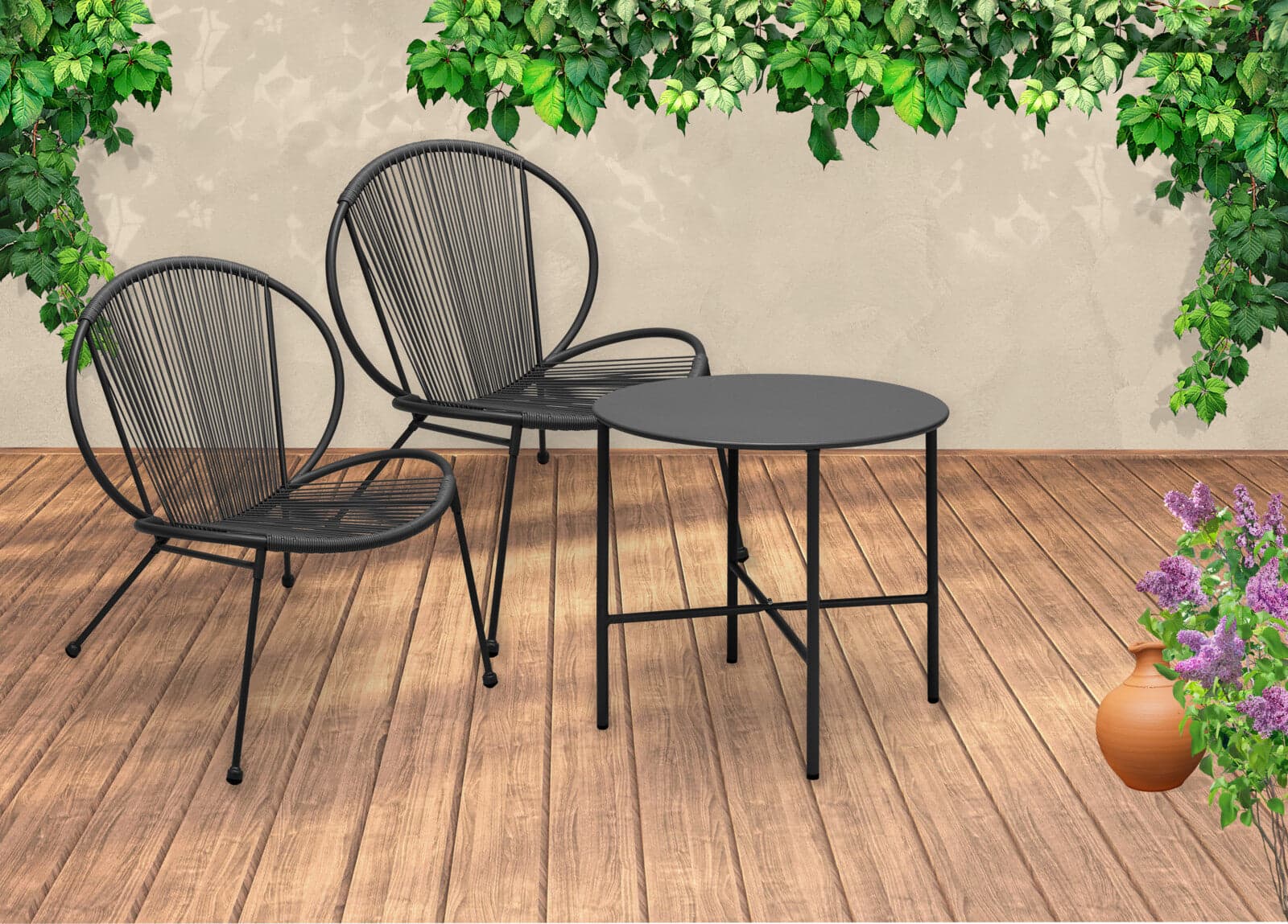 Salotto moderno "Abu Dhabi" in rattan sintetico per giardino e veranda da esterno Giardino e giardinaggio/Arredamento da giardino e accessori/Set di mobili Decor Space - Altamura, Commerciovirtuoso.it