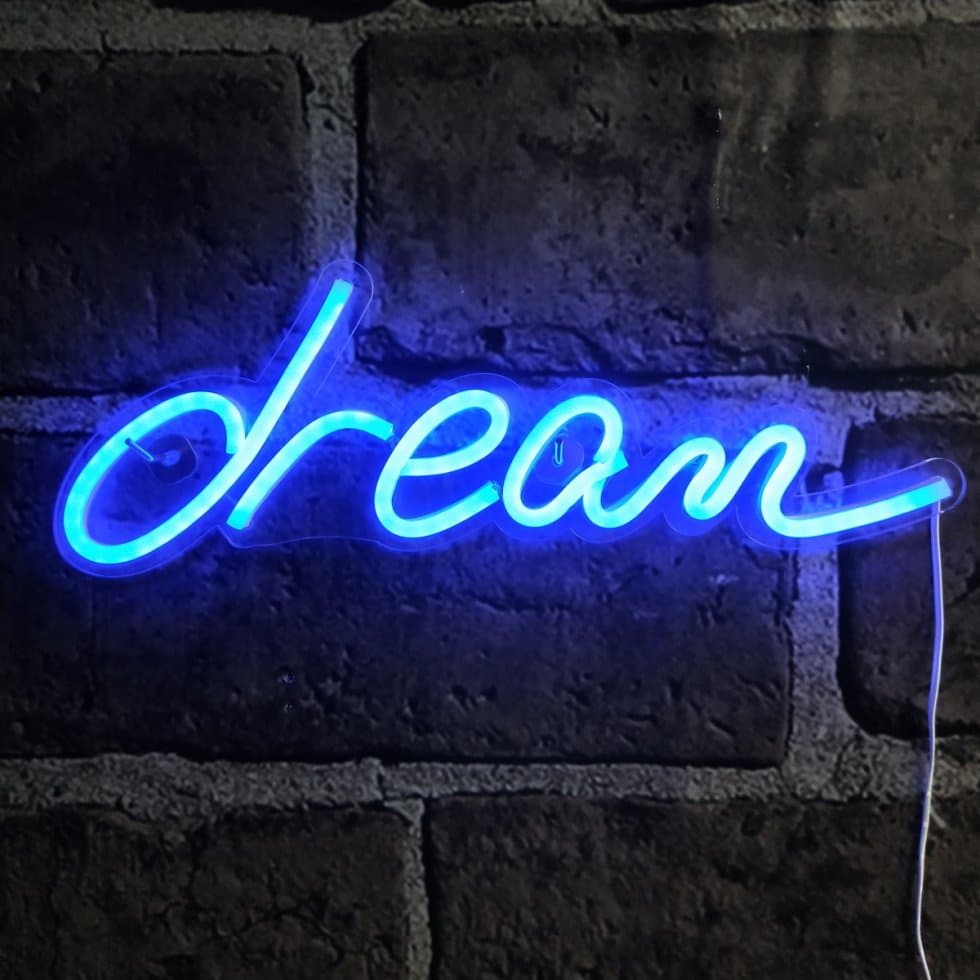 Quadro luminoso "Dream" da parete insegna a led luce blu effetto Neon in Poster e stampe Decor Space - Altamura, commercioVirtuoso.it