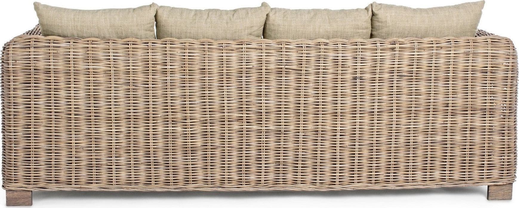 Divano "Fortaleza" con cuscini e struttura in legno di mango e rattan, per esterno in Divani Decor Space - Altamura, commercioVirtuoso.it