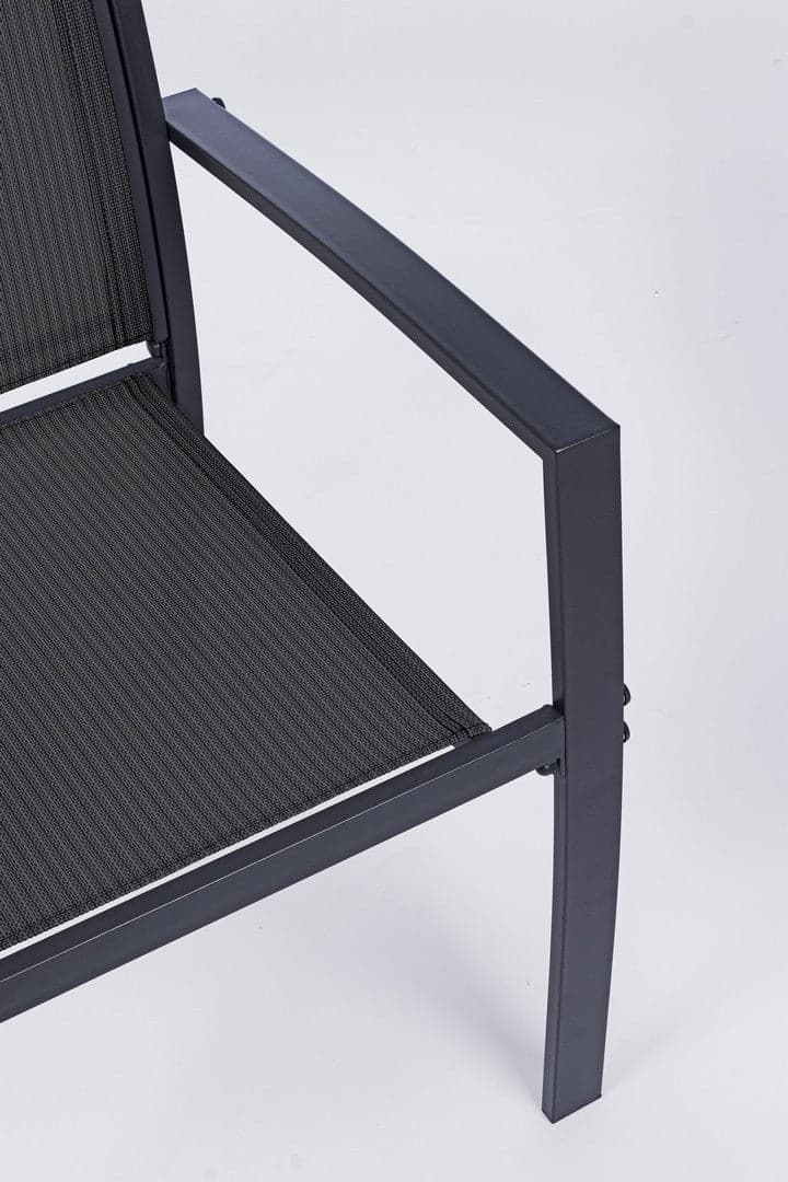 Salottino "Auri" con sedie e tavolino, per esterno, struttura in acciaio, piano in vetro in Set di mobili Decor Space - Altamura, commercioVirtuoso.it