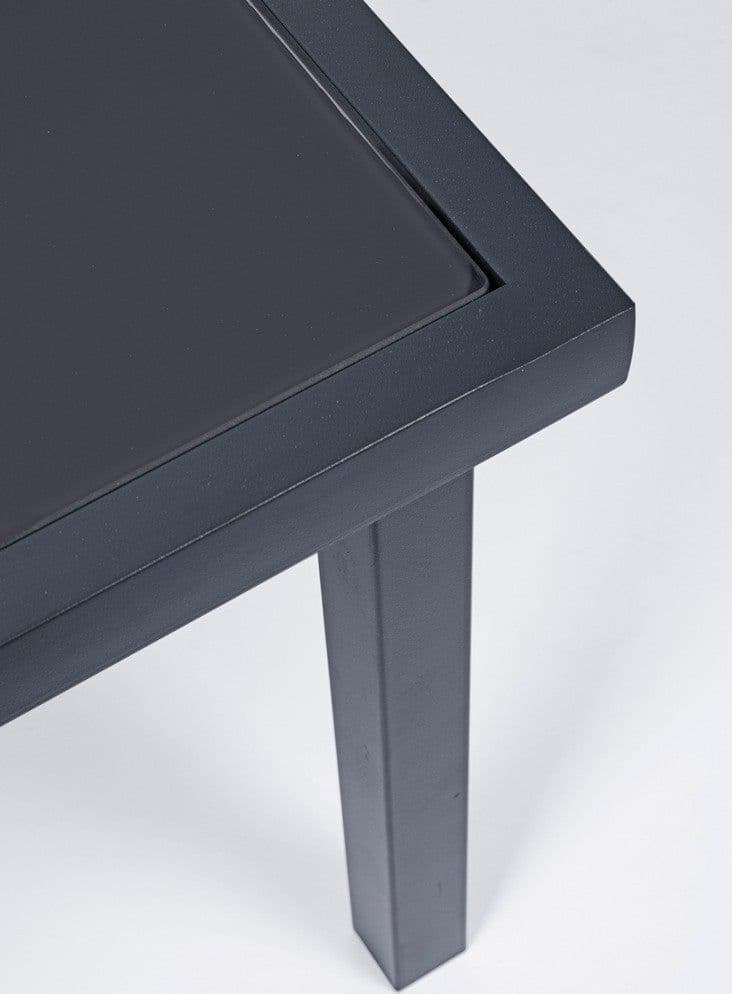 Salottino "Auri" con sedie e tavolino, per esterno, struttura in acciaio, piano in vetro in Set di mobili Decor Space - Altamura, commercioVirtuoso.it