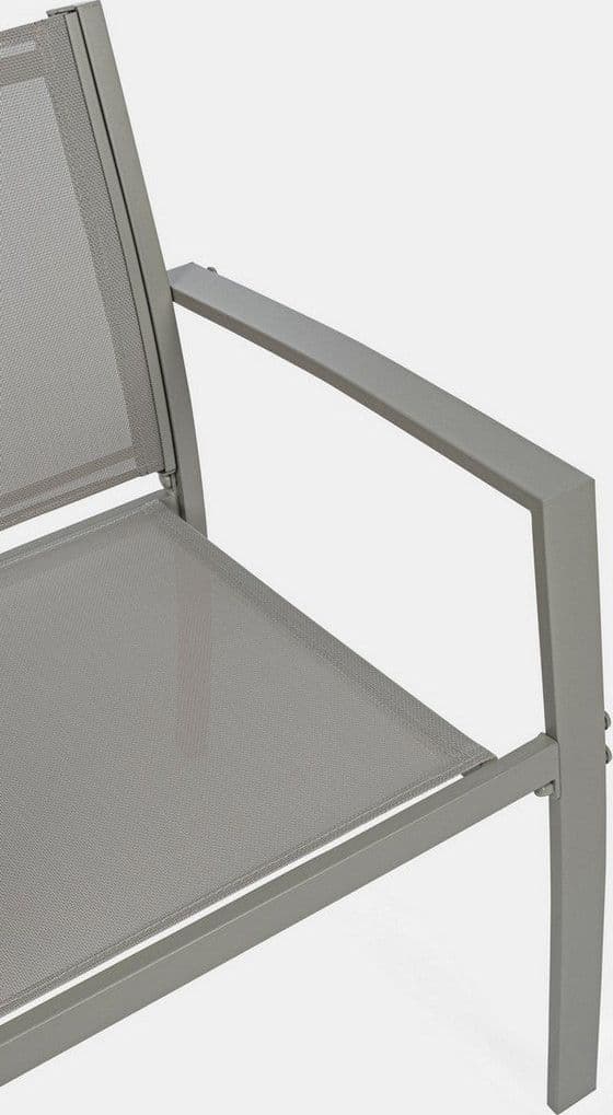 Salottino "Auri" con sedie e tavolino, per esterno, struttura in acciaio, piano in vetro in Set di mobili Decor Space - Altamura, commercioVirtuoso.it