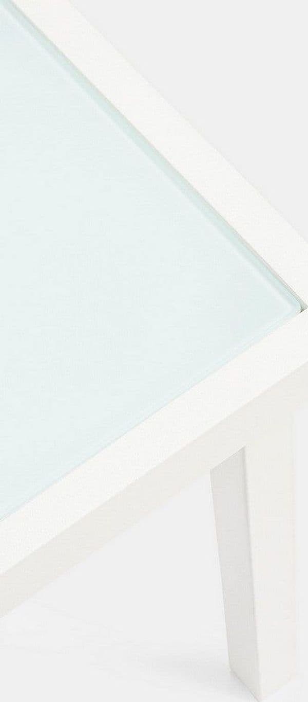 Salottino "Auri" con sedie e tavolino, per esterno, struttura in acciaio, piano in vetro in Set di mobili Decor Space - Altamura, commercioVirtuoso.it