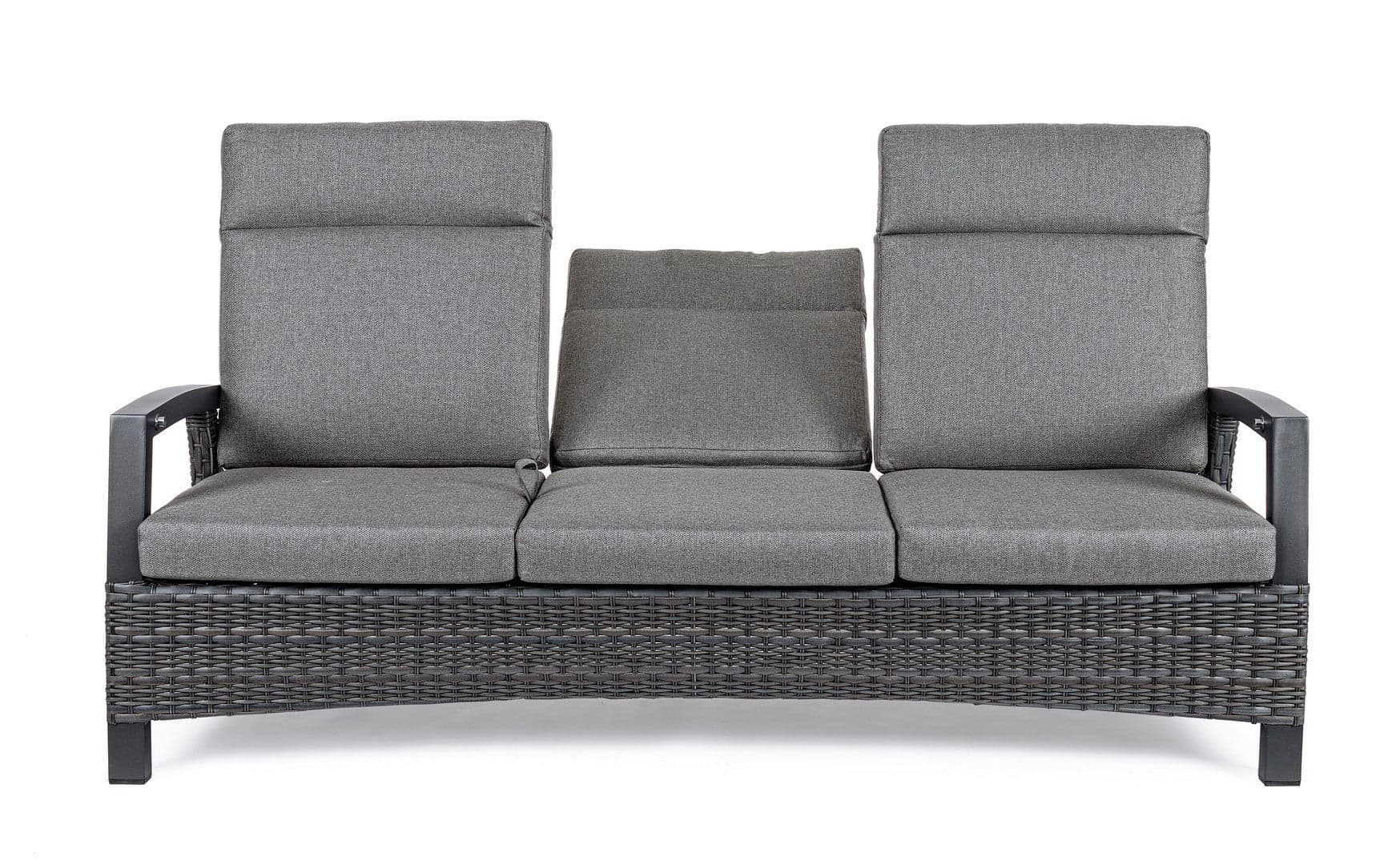 Divano "Britton" a tre posti, reclinabile, con cuscini comodi e sfoderabili, in alluminio Giardino e giardinaggio/Arredamento da giardino e accessori/Divani Decor Space - Altamura, Commerciovirtuoso.it