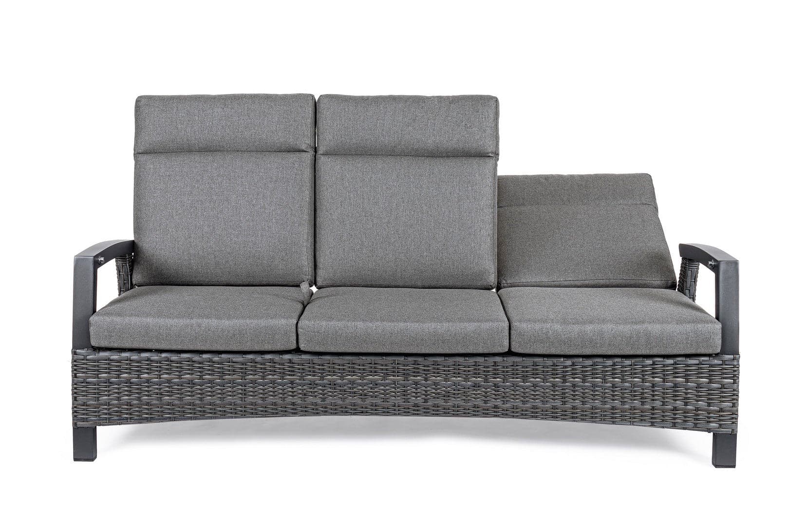 Divano "Britton" a tre posti, reclinabile, con cuscini comodi e sfoderabili, in alluminio Giardino e giardinaggio/Arredamento da giardino e accessori/Divani Decor Space - Altamura, Commerciovirtuoso.it