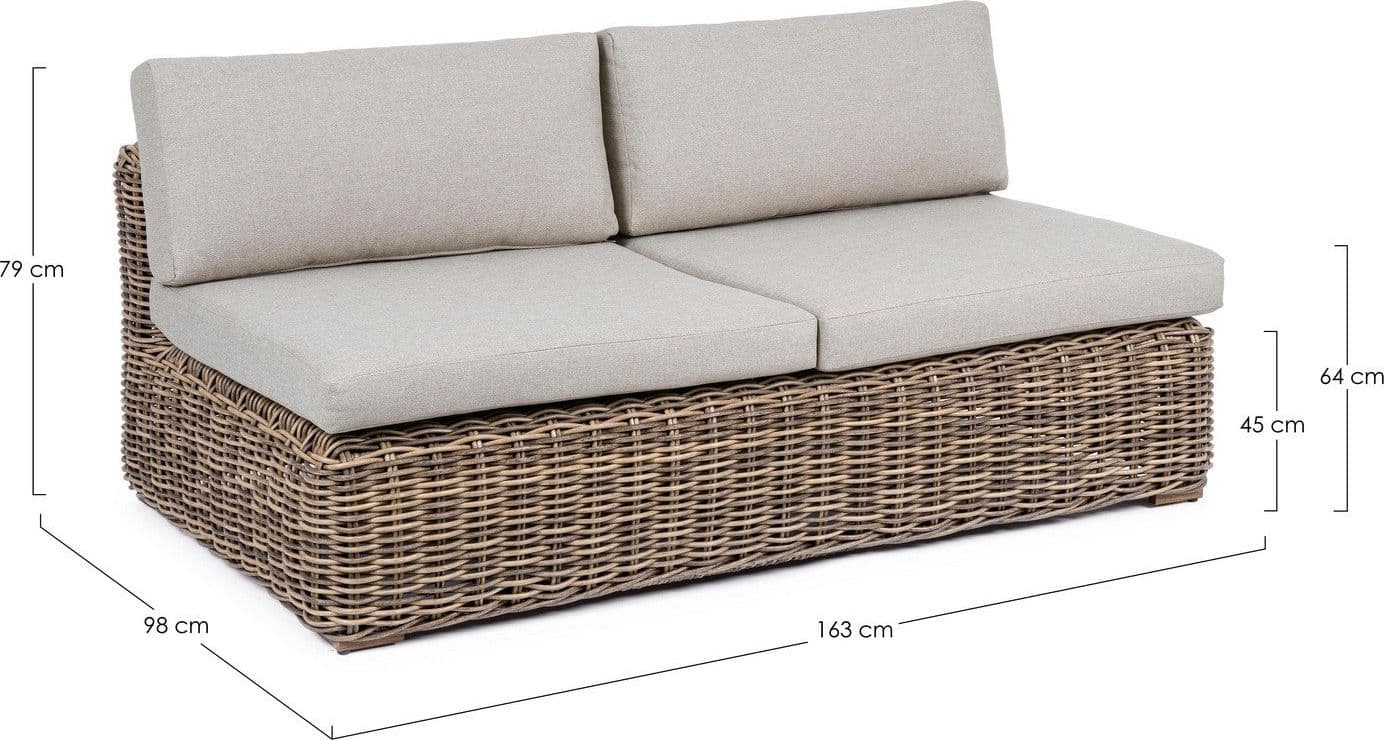 Divano "Coraline" a due posti, struttura in alluminio, per esterno, cuscini seduta e schienale sfoderabili Giardino e giardinaggio/Arredamento da giardino e accessori/Divani Decor Space - Altamura, Commerciovirtuoso.it