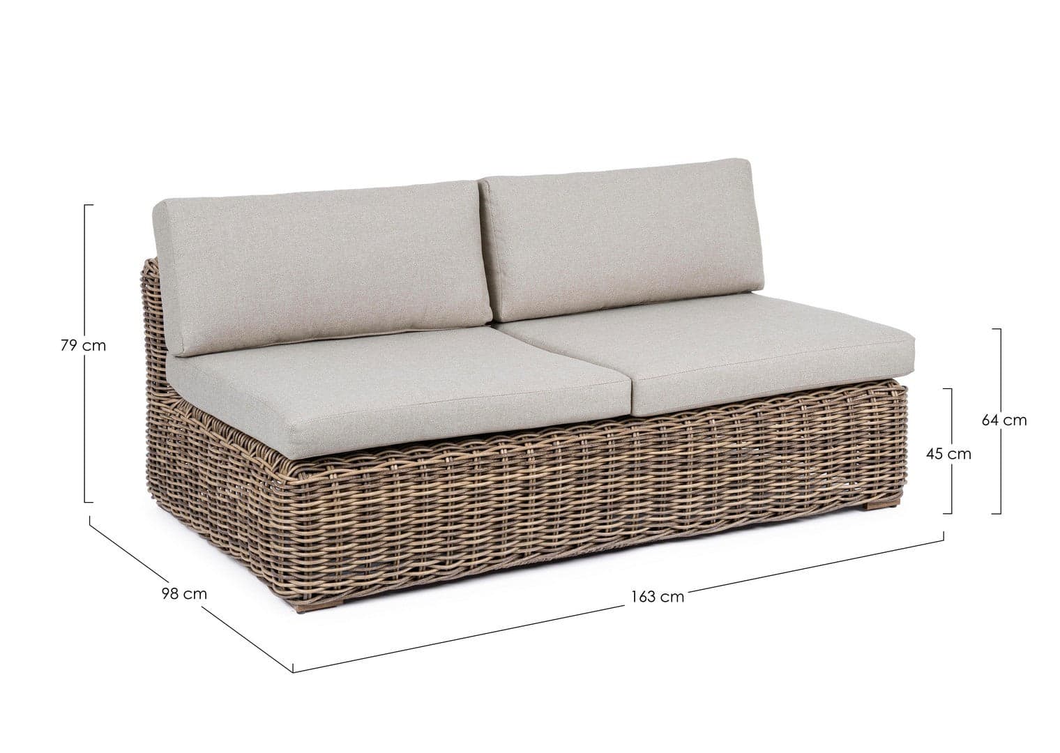 Divano "Coraline" a due posti, struttura in alluminio, per esterno, cuscini seduta e schienale sfoderabili Giardino e giardinaggio/Arredamento da giardino e accessori/Divani Decor Space - Altamura, Commerciovirtuoso.it