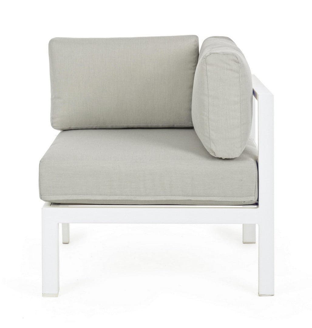 Poltrona angolare "Marinel" con struttura in alluminio, con cuscini e seduta in textilene in Set di mobili Decor Space - Altamura, commercioVirtuoso.it