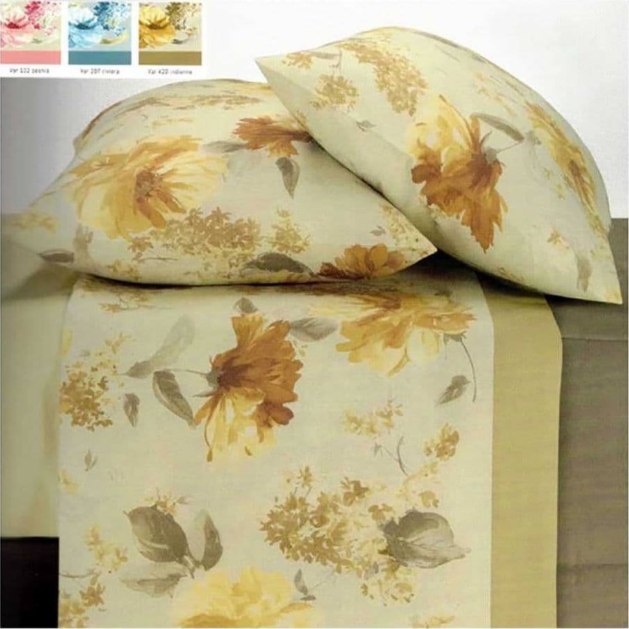 COMPLETO LENZUOLA MATRIMONIALE CORIANDOLO GABEL COTONE – Indienne – tessuto