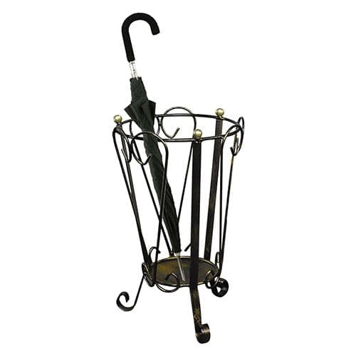 Portaombrelli in ferro battuto h 48 cm nero con pomelli in ottone Casa e cucina/Arredamento/Ingresso/Portaombrelli Decor Space - Altamura, Commerciovirtuoso.it
