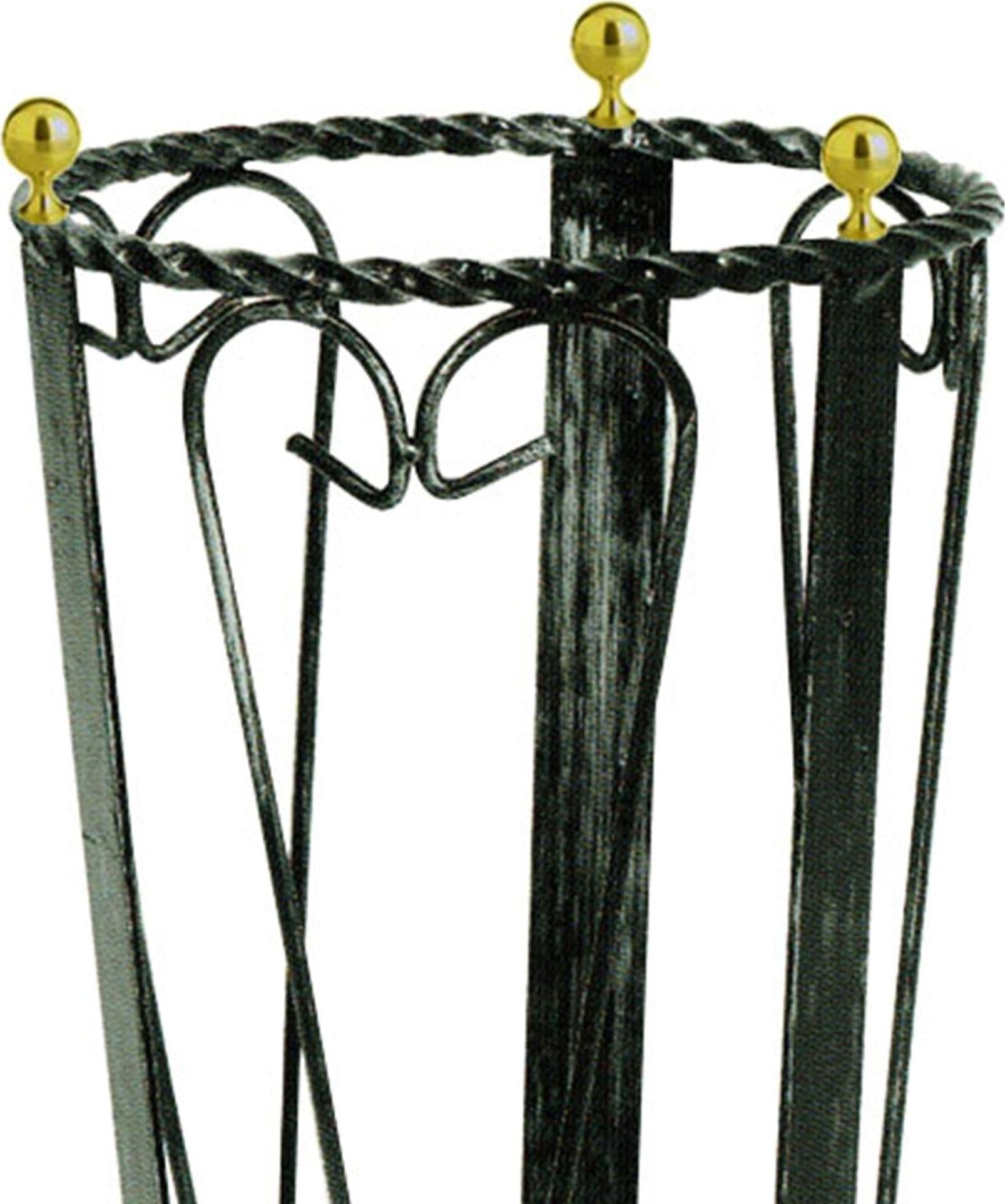 Portaombrelli in ferro battuto h 48 cm nero con pomelli in ottone Casa e cucina/Arredamento/Ingresso/Portaombrelli Decor Space - Altamura, Commerciovirtuoso.it