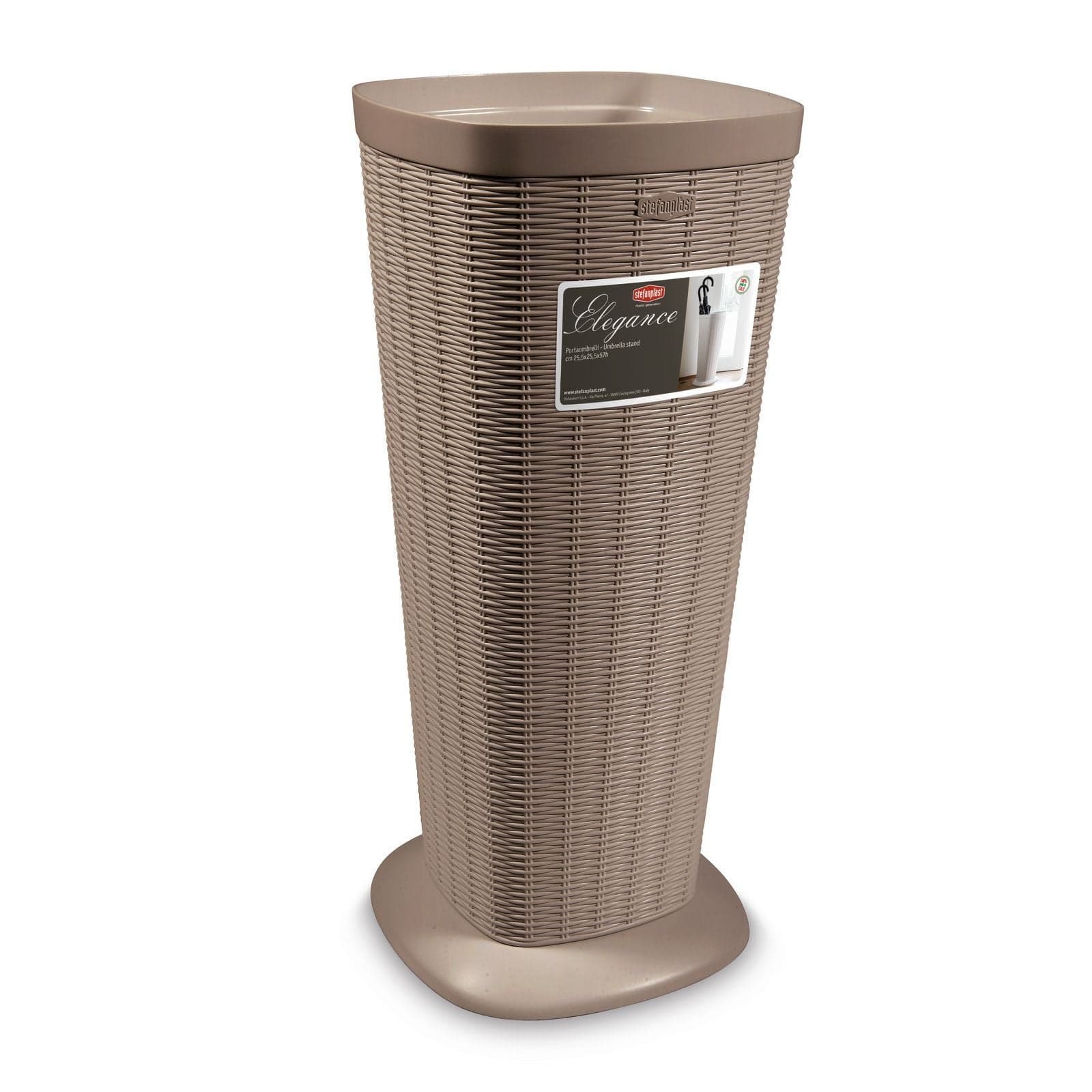 Portaombrelli "Elegance" quadrato in plastica effetto rattan h 57 cm per casa e ufficio - 4