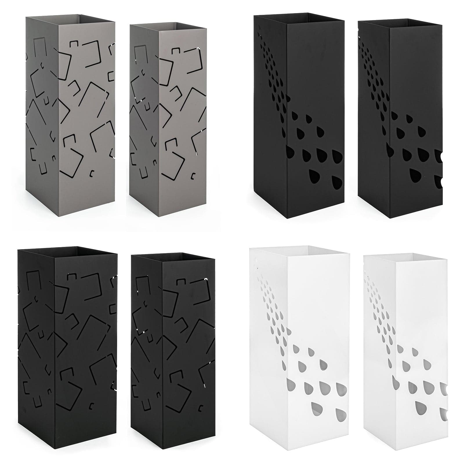 Set di 2 porta ombrelli "Drizzle" quadrato moderno per interno con decorazione in Portaombrelli Decor Space - Altamura, commercioVirtuoso.it