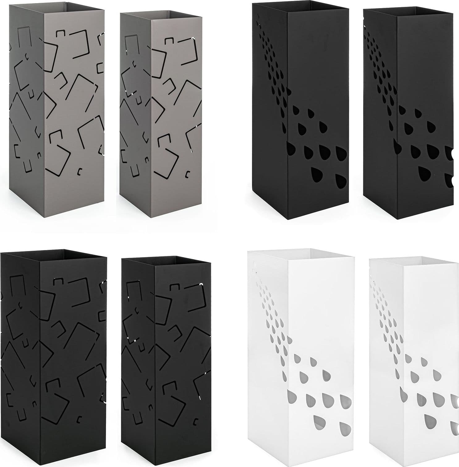 Set di 2 porta ombrelli "Drizzle" quadrato moderno per interno con decorazione Casa e cucina/Arredamento/Ingresso/Portaombrelli Decor Space - Altamura, Commerciovirtuoso.it