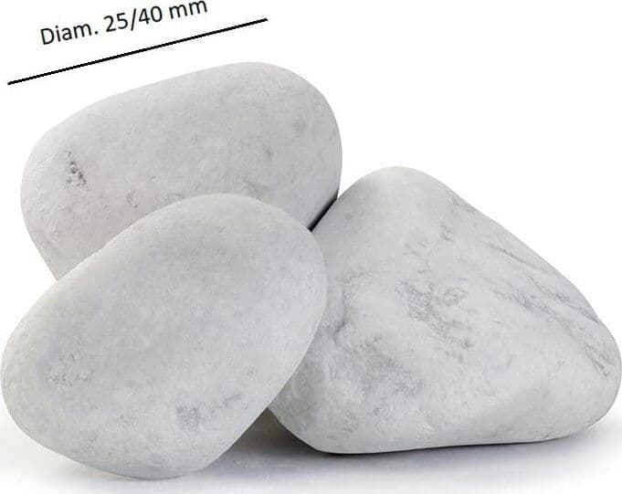 Ciottoli marmo bianco Carrara, sassi decorativi per giardini, 25-40 mm 1 kg Giardino e giardinaggio/Giardinaggio/Terra terricci e pacciami/Terra/Universale Decor Space - Altamura, Commerciovirtuoso.it