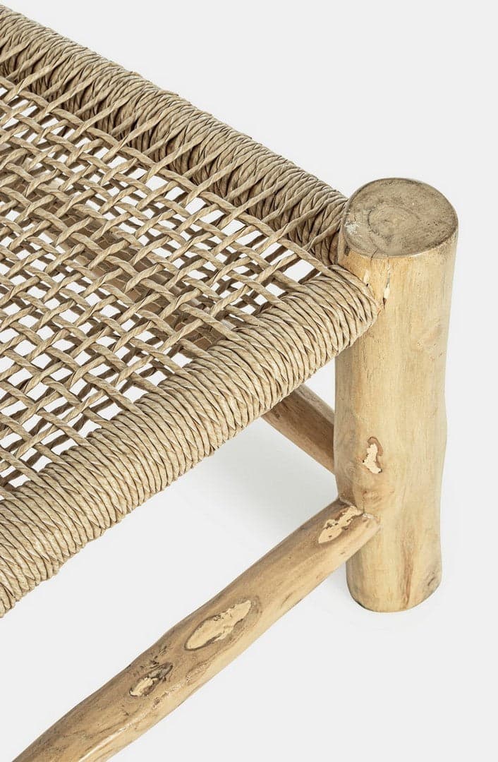 Poltrona "Lampok" con struttura in legno di teak, schienale con intreccio in fibra sintetica, per esterno in Poltrone Decor Space - Altamura, commercioVirtuoso.it