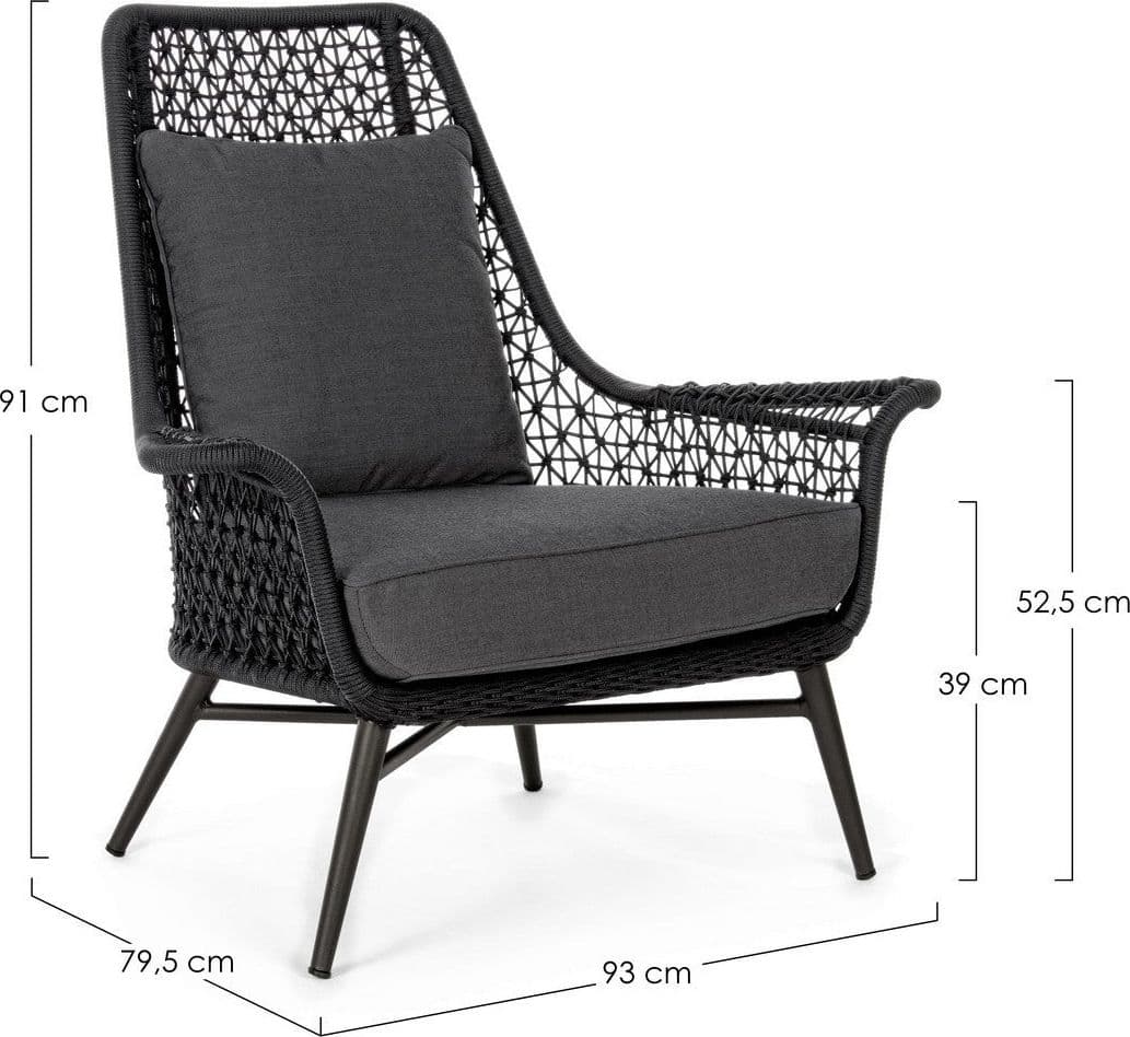 Poltrona "cristobal" Con Cuscini, Struttura In Alluminio Resistente Per Esterno Giardino e giardinaggio/Arredamento da giardino e accessori/Poltrone Decor Space - Altamura, Commerciovirtuoso.it