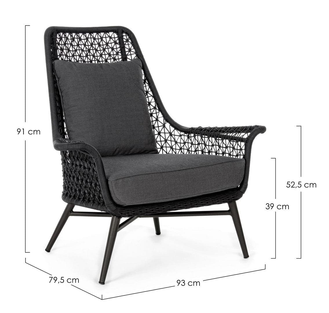 Poltrona "cristobal" Con Cuscini, Struttura In Alluminio Resistente Per Esterno Giardino e giardinaggio/Arredamento da giardino e accessori/Poltrone Decor Space - Altamura, Commerciovirtuoso.it