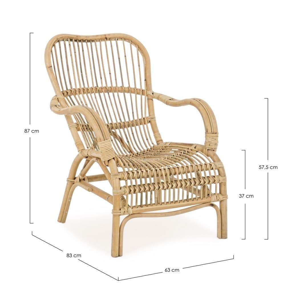 Poltrona "clarita" Struttura In Rattan, Intreccio In Midollino, Per Esterno E Giardino Giardino e giardinaggio/Arredamento da giardino e accessori/Poltrone Decor Space - Altamura, Commerciovirtuoso.it