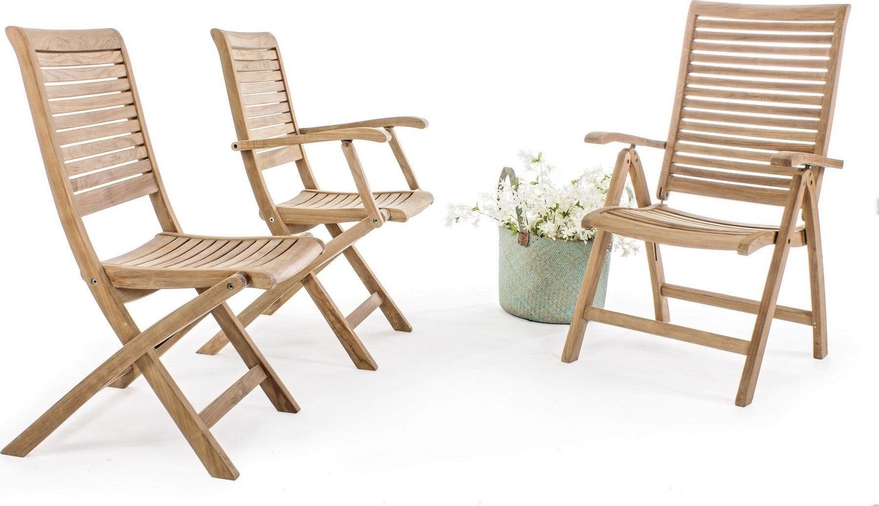 Poltrona reclinabile "Maryland" in legno teak per esterno, 5 posizioni e pieghevole in Poltrone Decor Space - Altamura, commercioVirtuoso.it