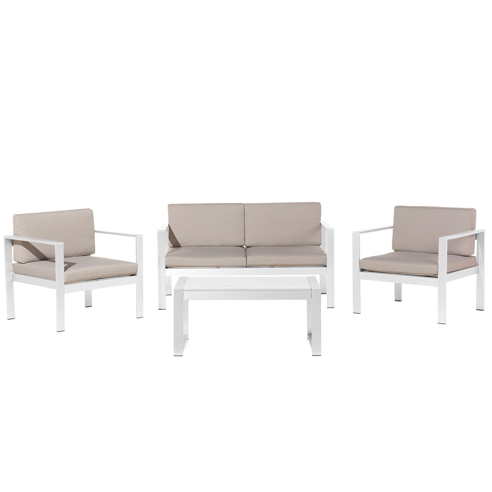 Salottino moderno per esterno "Ibiza" in alluminio con cuscini da giardino e veranda in Set di mobili Decor Space - Altamura, commercioVirtuoso.it