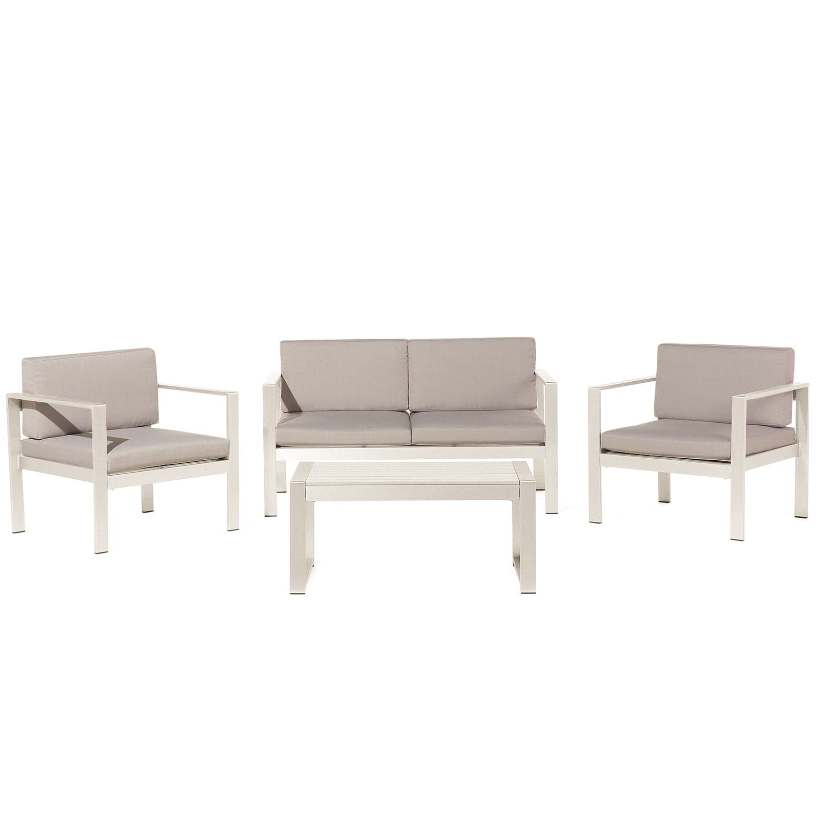 Salottino moderno per esterno "Ibiza" in alluminio con cuscini da giardino e veranda in Set di mobili Decor Space - Altamura, commercioVirtuoso.it