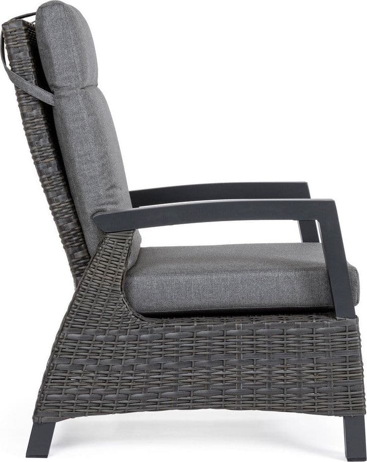 Poltrona Reclinabile "britton" Con Braccioli, Cuscini Comodi E Sfoderabili, In Alluminio Giardino e giardinaggio/Arredamento da giardino e accessori/Poltrone Decor Space - Altamura, Commerciovirtuoso.it