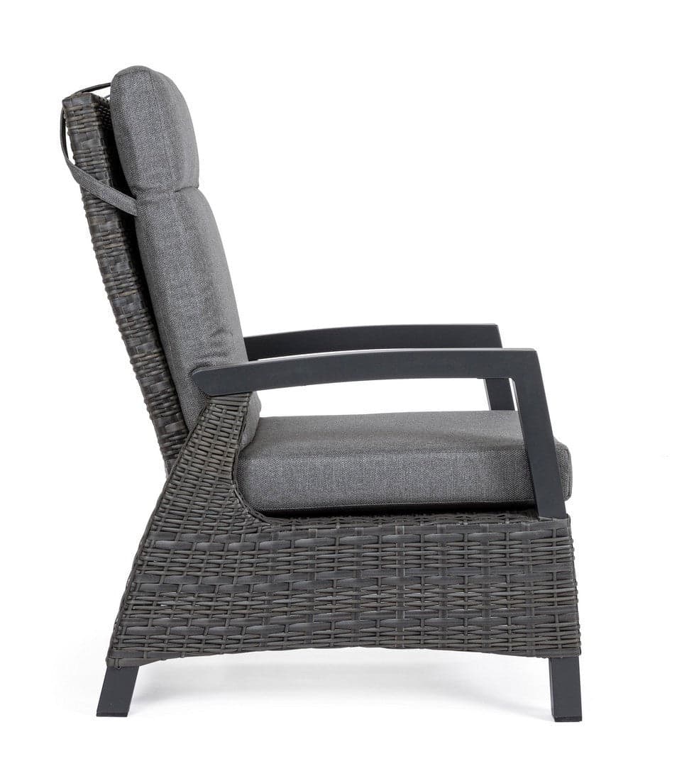 Poltrona Reclinabile "britton" Con Braccioli, Cuscini Comodi E Sfoderabili, In Alluminio Giardino e giardinaggio/Arredamento da giardino e accessori/Poltrone Decor Space - Altamura, Commerciovirtuoso.it