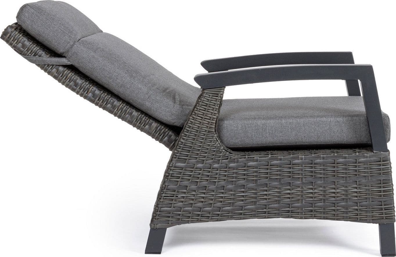 Poltrona Reclinabile "britton" Con Braccioli, Cuscini Comodi E Sfoderabili, In Alluminio Giardino e giardinaggio/Arredamento da giardino e accessori/Poltrone Decor Space - Altamura, Commerciovirtuoso.it